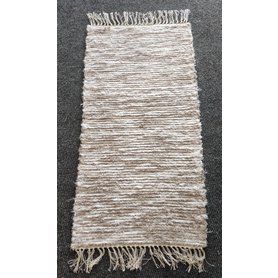 KOBERKA - ručně tkaný koberec, 50x100 světle hnědo bílý melír