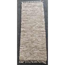 KOBERKA - ručně tkaný koberec, 60x150, hnědo -bílý melír