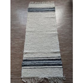 KOBERKA - ručně tkaný koberec, 60x150, modro šedé pruhy + melír, skladem 1ks