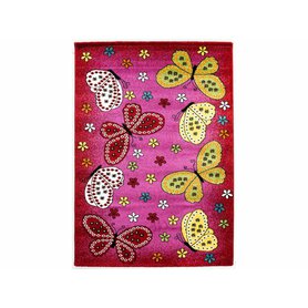 TOYS- dětský kusový koberec, 133 x 195 cm, růžové motýlky